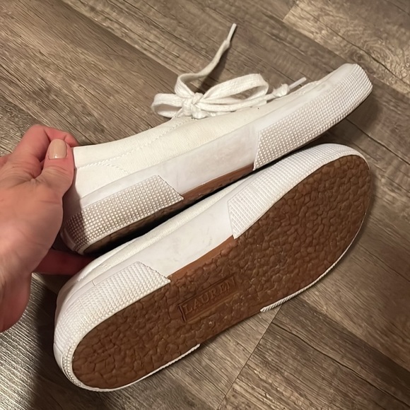 Ralph Lauren Canvas Sneaker White Shoe size 7 - Picture 9 of 10
